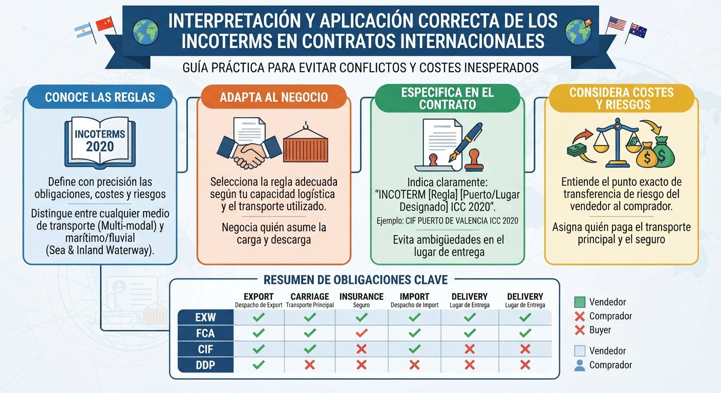 ¿Cómo  Interpretar y Aplicar las Normas de los Incoterms en Contratos Internacionales?
